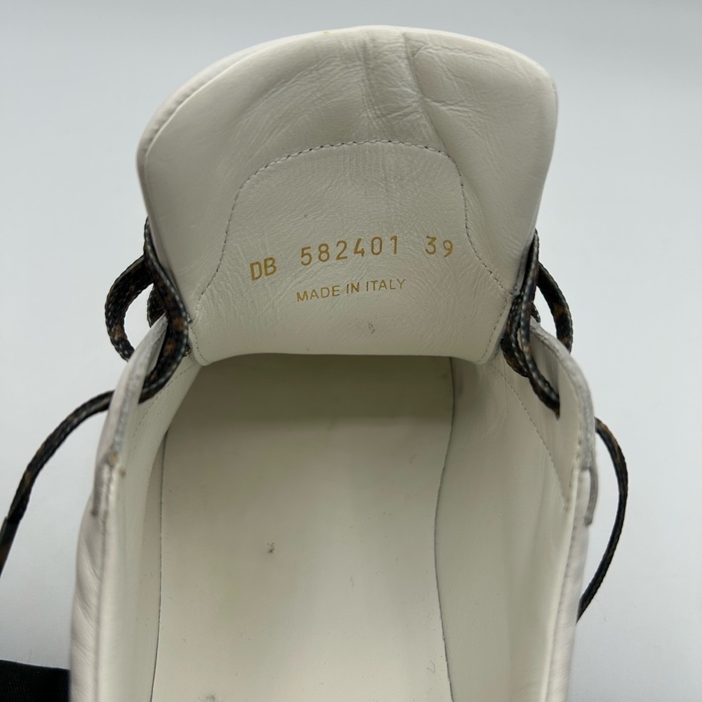 Saint Laurent Sz 39 White Sneakers Shoes Leopard Print Designer Luxury Fall - Picture 9 of 10